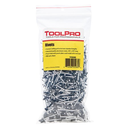 TOOLPRO 18 in Black Aluminum Pull Rivets 500PK TP05085
